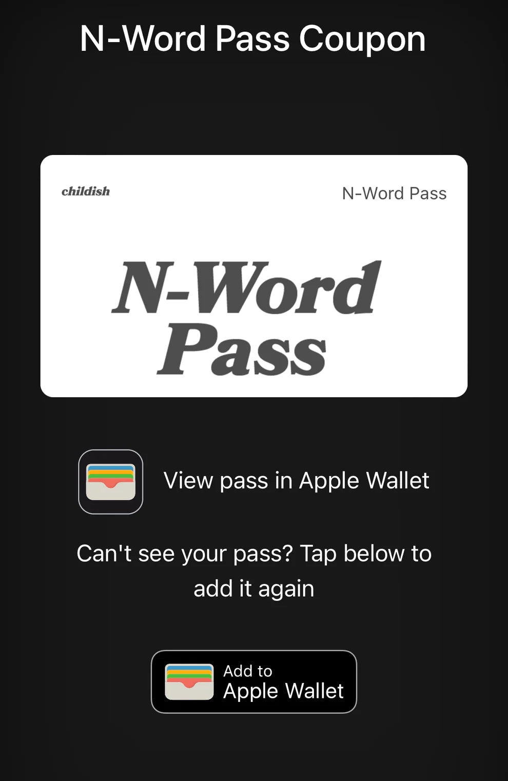 N-Word Pass